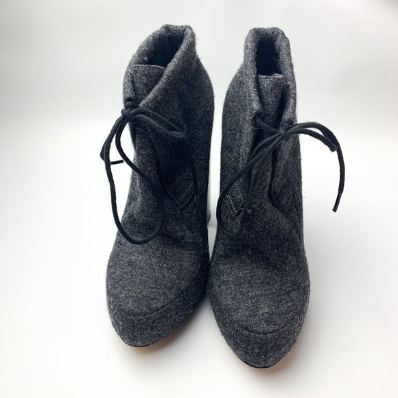 Alexander Wang "Constance" charcoal gray wool platform heel boot 36 - Picture 7 of 8